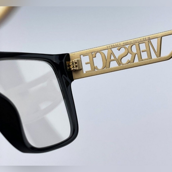 👓 NEW Versace VE3326U GB1 Black Gold Square Unisex Eyeglasses - Picture 10 of 12